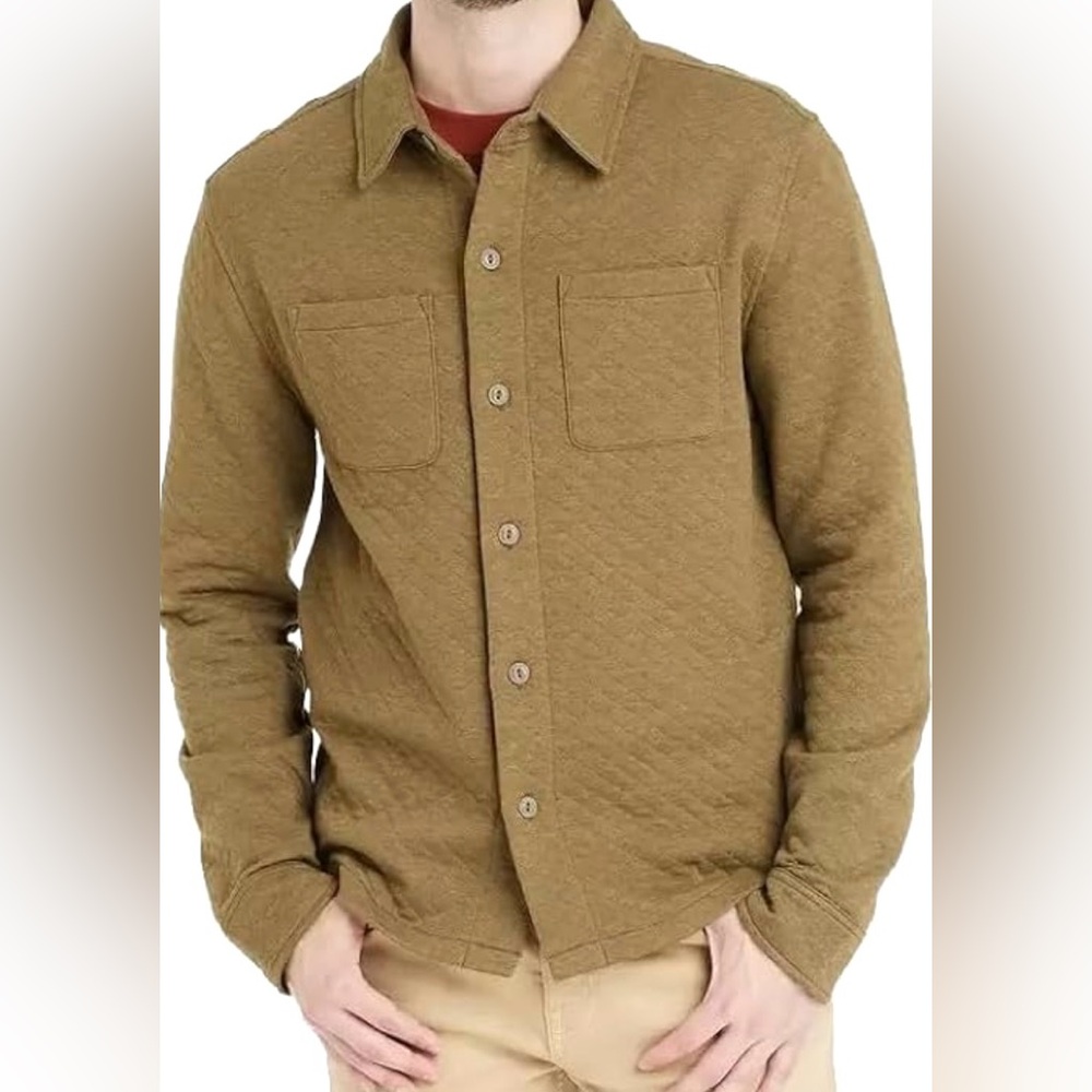 Goodfellow & Co Olive Green Quilted Knit Shirt Jacket, XXL.